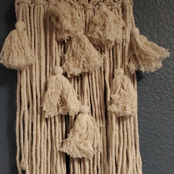 Macrame Hoop Pocket Boho Wall Hanger - Picture 3 of 7